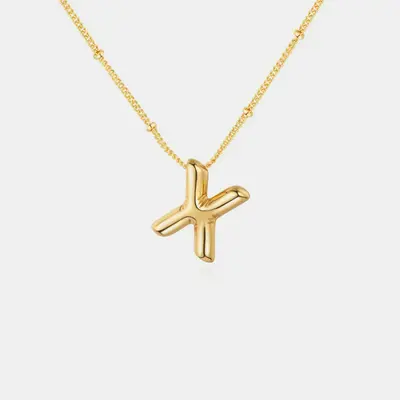 18K Gold Letter Pendant Necklace