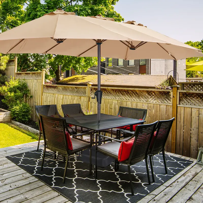 SUPERJARE 13FT Umbrella Outdoor Patio, Double sided Pool Umbrellas with Fade Resistant Canopy, Large Table Umbrella for Deck,...