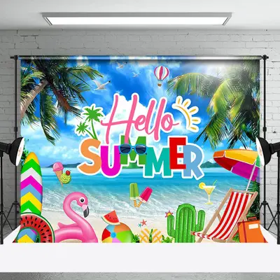 Coconut Tree Sun Beach Summer Backdrop For Photo - Aperturee