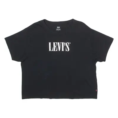 LEVI'S Womens T-Shirt Black Crewneck M