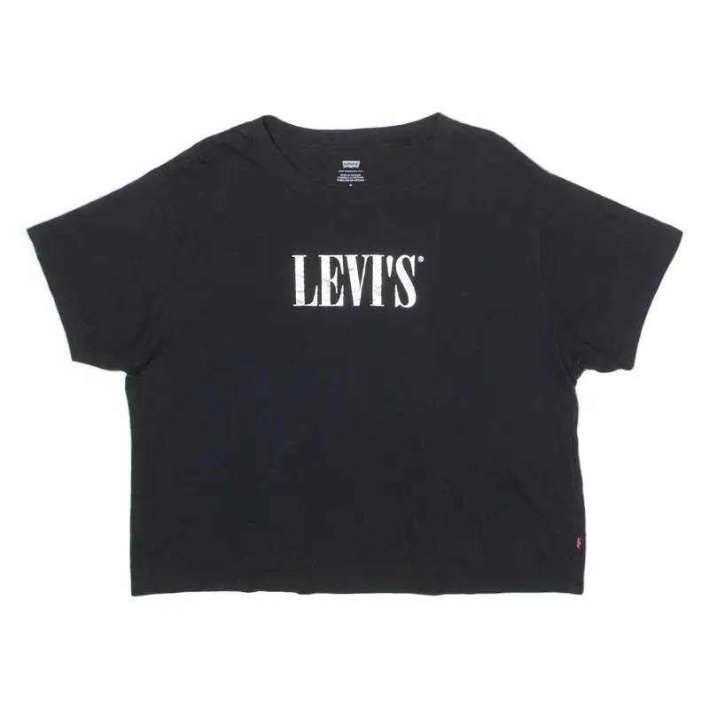 LEVI'S Womens T-Shirt Black Crewneck M