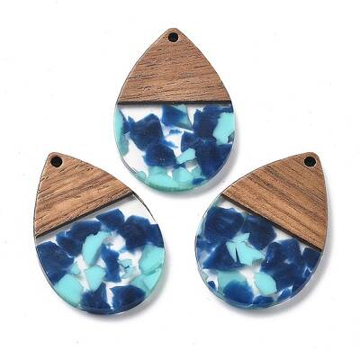 Resin and Walnut Pendants