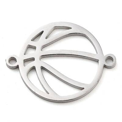 304 Stainless Steel Hollow Sport Ball Connector Charms