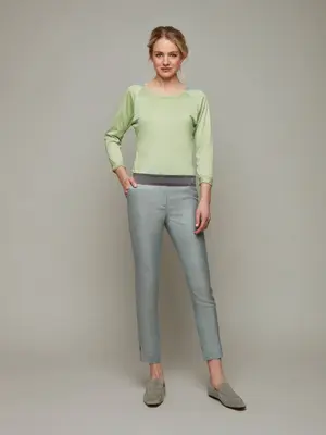 BLUEGRASS | Bat-Wing Cotton Top | Color: Sapling | Size: XS