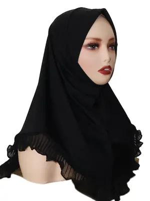 Women's Solid Color Instant Hijab, Modest Casual Soft Comfortable Hijab for Daily Wear, Women's Islamic Clothing for All Se...