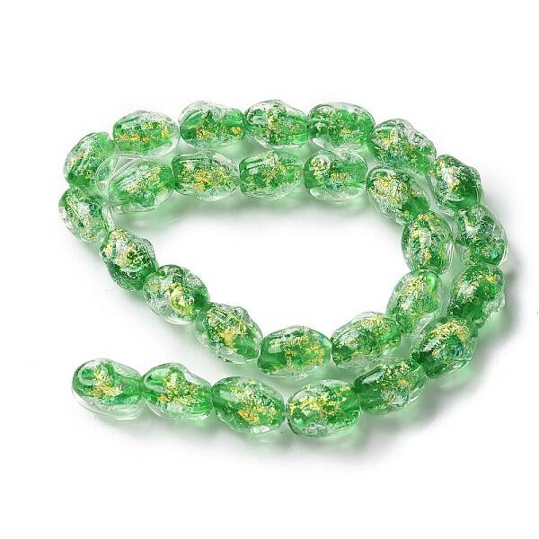 Handmade Foil Lampwork Beads Strands