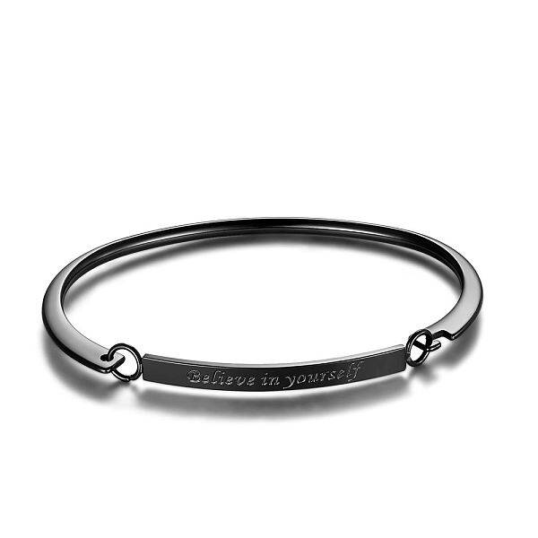 Fashion Engraved Brass Inspirational Bangle