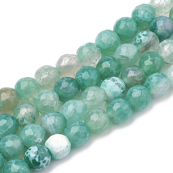 Natural Fire Crackle Agate Beads Strands
