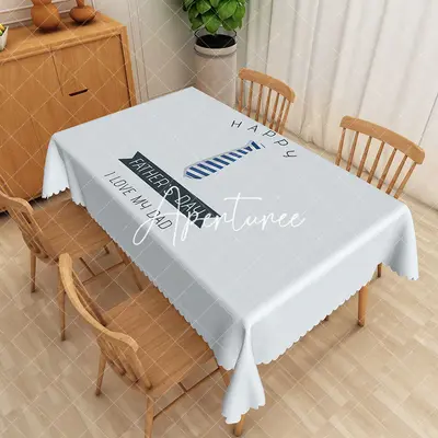 Aperturee Happy Father'S Day Tie Print Rectangular Tablecloth, 52 x 70 inch, 30.82 USD, rectangle tablecloths, ZWH01866-A