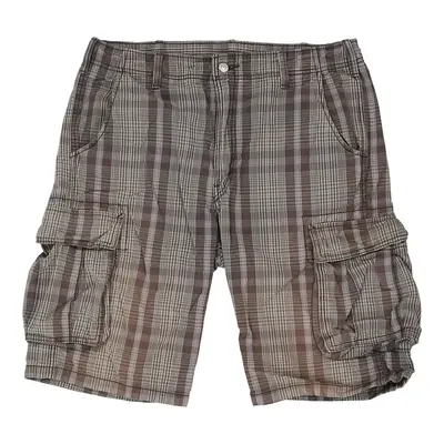 Levis Checked Cargo Shorts - 35W 12L Grey Cotton