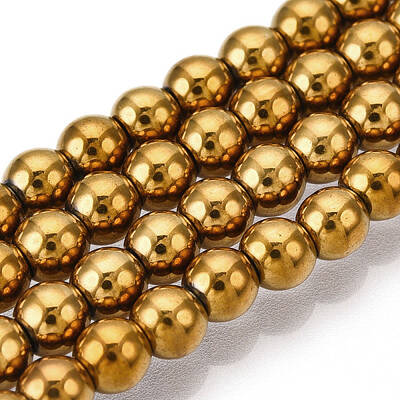 1Strand Grade A Non-Magnetic Synthetic Hematite Beads Strands