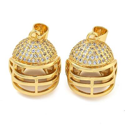 Rack Plating Brass Micro Pave Cubic Zirconia Pendants
