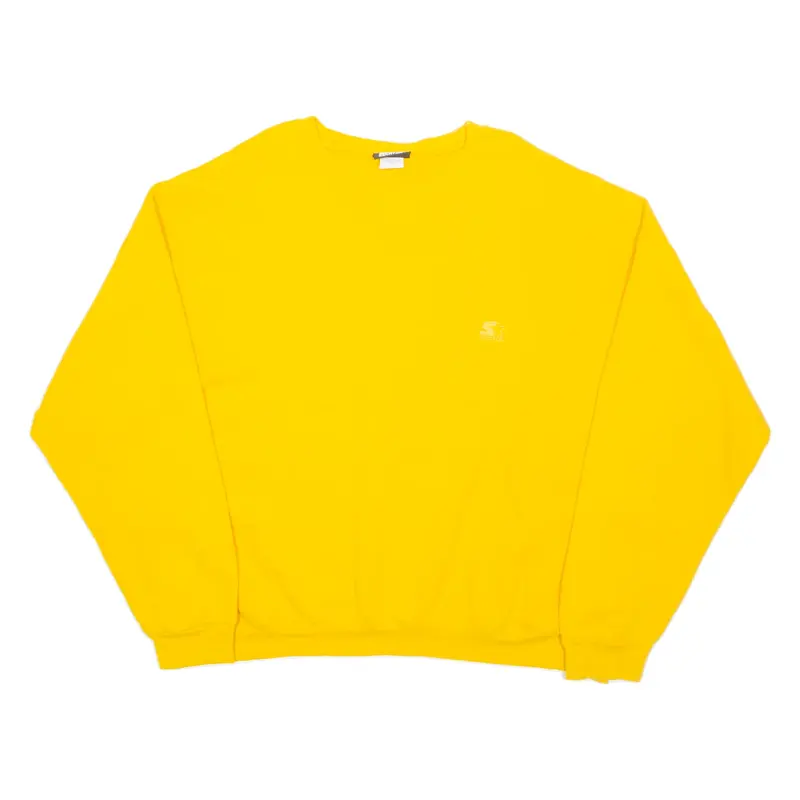 STARTER Mens Sweatshirt Yellow Crew Neck XL