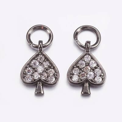 Brass Micro Pave Cubic Zirconia Charms