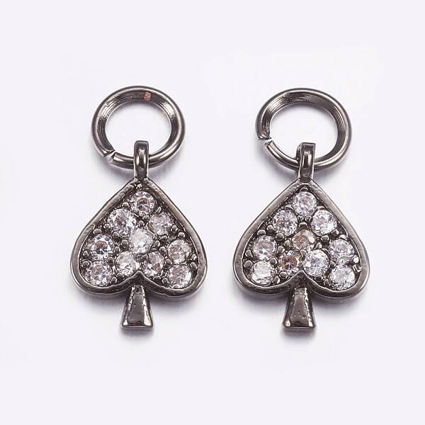 Brass Micro Pave Cubic Zirconia Charms