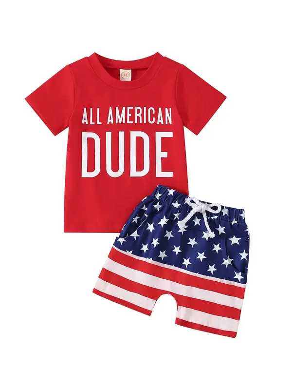 Baby Boy 4th of July Independence Day Toddler Shorts Outfit Red White Pants Clothing Sets Clothing Baby boy Clothes Products ...