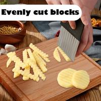 2 Counts Crinkle Cutter, Heavy Duty Potato Wavy Cutter - Rustproof Stainless Steel Blade for Fast Food Restaurant & Home Kitc...