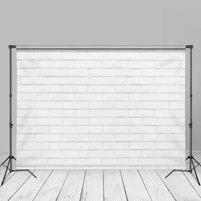 Texture White Brick Wall Portrait Photo Backdrop - Aperturee