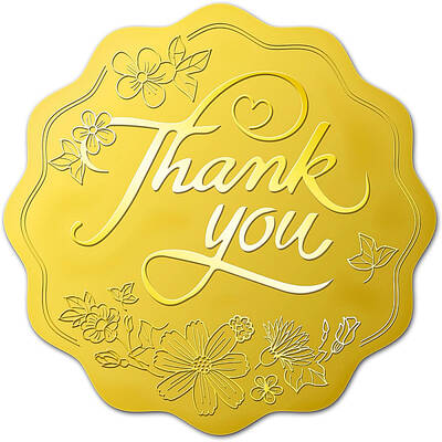 Self Adhesive Gold Foil Embossed Stickers