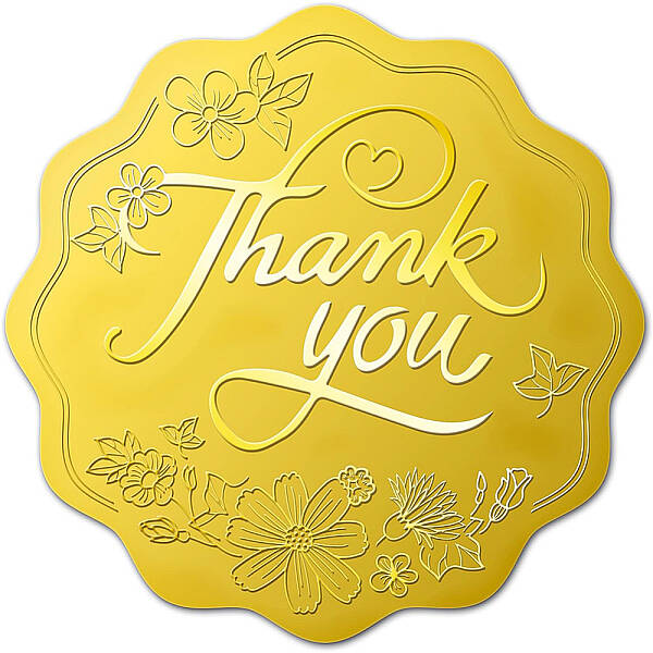 Self Adhesive Gold Foil Embossed Stickers