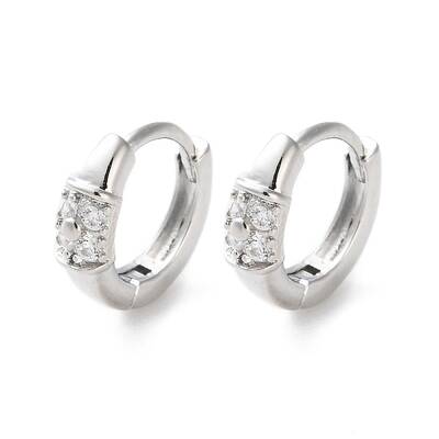 Rack Plating Brass Clear Cubic Zirconia Hoop Earrings