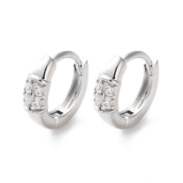 Rack Plating Brass Clear Cubic Zirconia Hoop Earrings