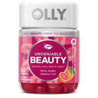 OLLY Undeniable Beauty Gummy, For Hair, Skin, Nails, Biotin, Vitamin C, Keratin, Chewable Supplement, Grapefruit, 30 Day Supp...