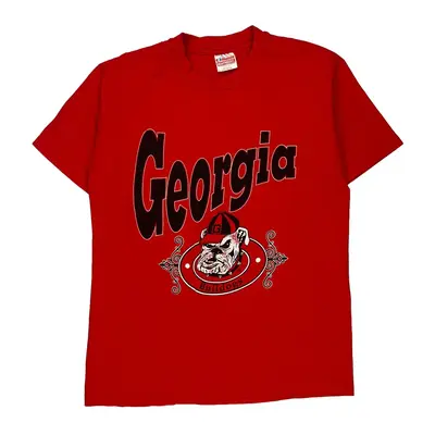 Georgia Bulldogs Hanes College T-Shirt - Large Red Cotton