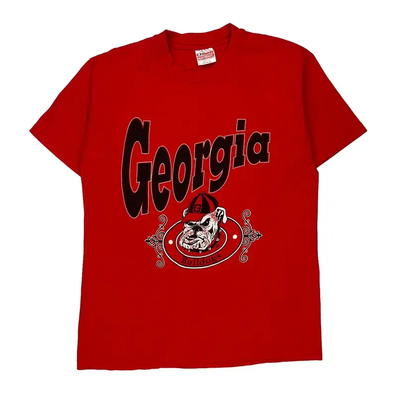 Georgia Bulldogs Hanes College T-Shirt - Large Red Cotton