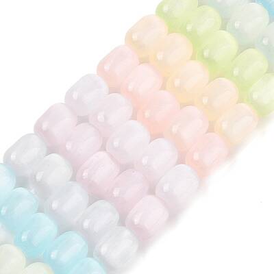 Macaron Color Natural Selenite Beads Strands