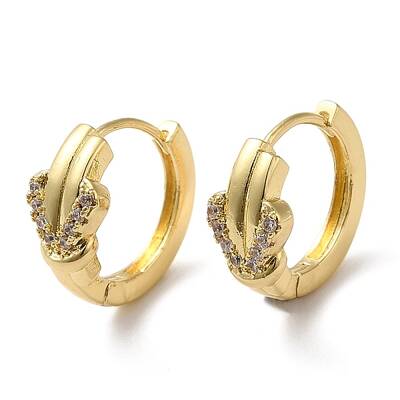 Cubic Zirconia Heart Hoop Earrings