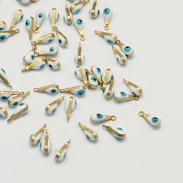 Antique Golden Plated Brass Enamel Charms
