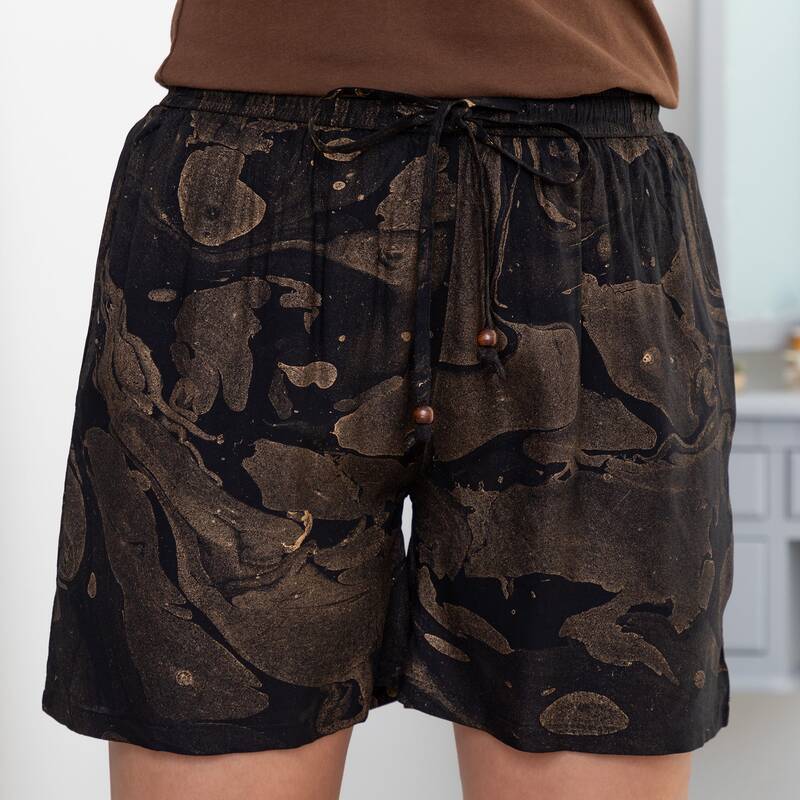 Perfectly Content Marble Shorts - Purple - 3X