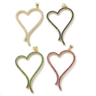 Brass Micro Pave Cubic Zirconia Pendants
