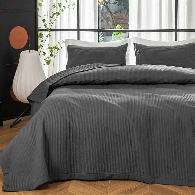 【Fall Deals for You】DOWNCOOL 3 PCS Quilt Bedding Set( 2pcs for Twin size), Lightweight Quilted Bedspreads Coverlet,All Se...