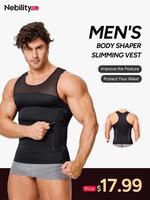 Nebility Men's  Waist Reducing Shapewear Tummy Control Shapewear  Waist Trainer Comfy Stretchy Waist High Stretch Shapewear