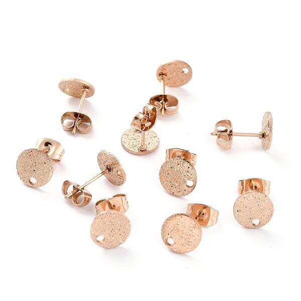 Ion Plating(IP) 304 Stainless Steel Stud Earring Findings