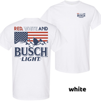 Busch Light 4th of July Tee, Red White and Beer Graphic Shirt for Men and Women, Patriotic Style, Short Sleeve, Classic Fit, ...