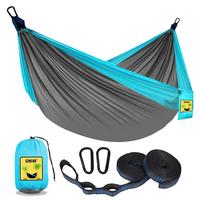SZHLUX Camping Hammock Double & Single Portable Hammocks with 2 Tree Straps and Attached Carry Bag,Great for Outdoor,Indoor,B...