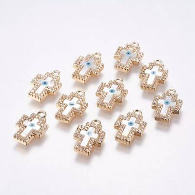 Brass Micro Pave Cubic Zirconia Pendants
