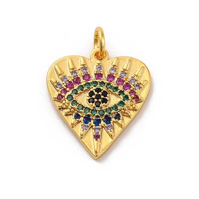 Brass Micro Pave Cubic Zirconia Pendants