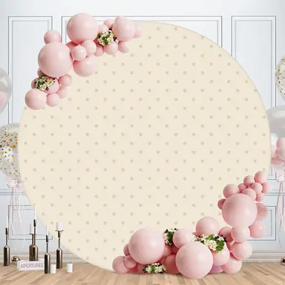 Aperturee Green Gold Spot Round Pink Birthday Backdrop | Round Birthday Backdrop Cover | Round Backdrop Cover Diy | Circle Ba...