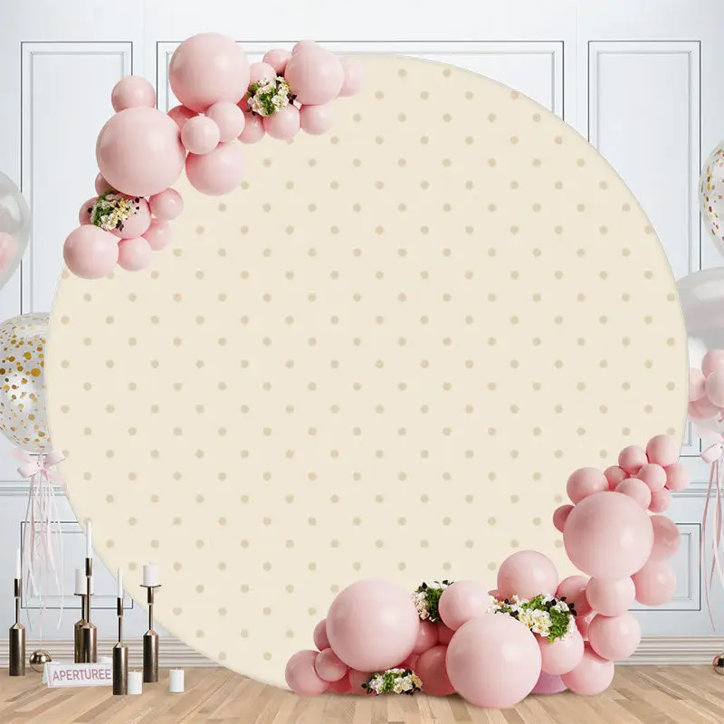 Aperturee Green Gold Spot Round Pink Birthday Backdrop | Round Birthday Backdrop Cover | Round Backdrop Cover Diy | Circle Ba...