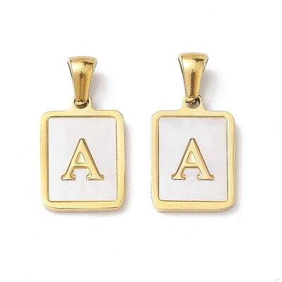Ion Plating(IP) 304 Stainless Steel Pave Shell Pendants