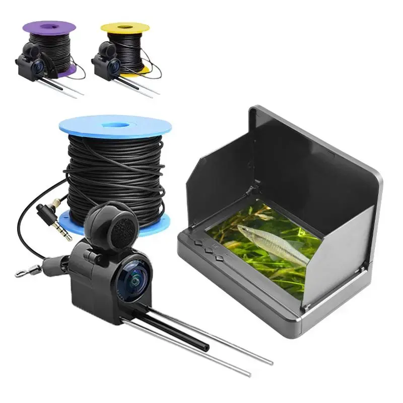 15M/30M HD Fishing Camera with 1080P Color Monitor, Underwater Viewing System, Night Vision Camera for Ice/Sea/River Fishing,...