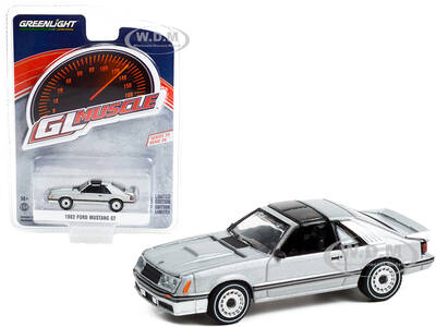 1982 Ford Mustang GT 5.0 Silver Metallic with Black Stripes \