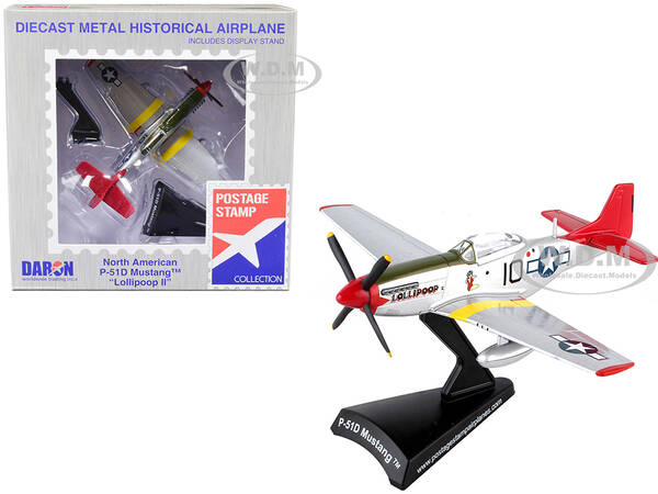 North American P-51D Mustang Fighter Aircraft #10 Tuskegee Lollipoop United States Army Air Force 1/100 Diecast Model Airplan...