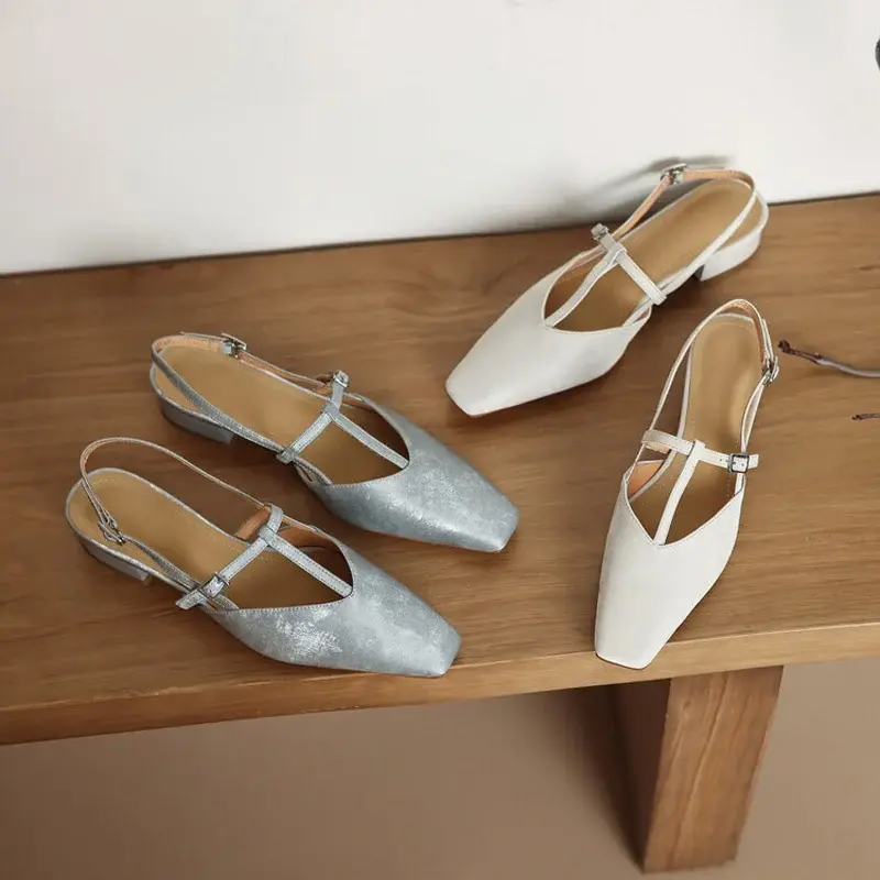 CHIKO Merrina Square Toe Block Heels Slingback Shoes