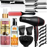 21 Counts Lightweight Ionic Hair Dryer Kit for Women and Men - Low Noise, 1800W Professional Blow Dryer for Smooth Keratin Se...