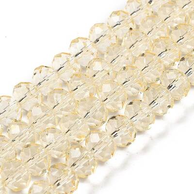Transparent Baking Paint Glass Beads Strands
